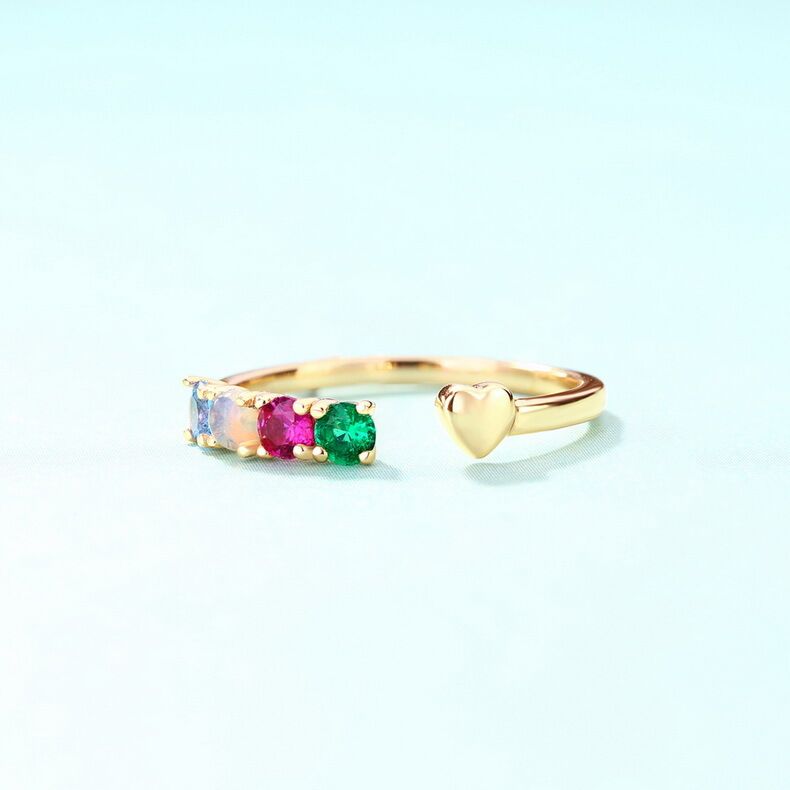 Natural Opal Created Ring S925 Sterling Silver 9k Yellow Gold Plating